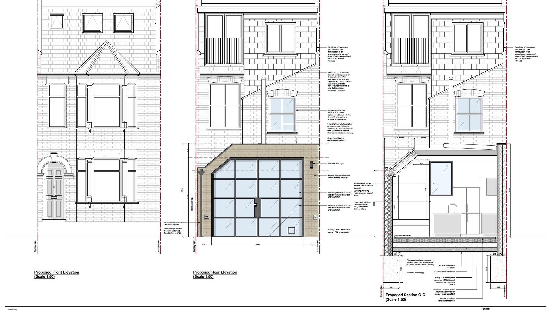Architectural drawing for Customised Extensions